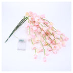 LED Lily of the Valley Bouquet Night Light | 10 Artificial Stems Bedroom Home Decor Romantic Gift in Pink & Red