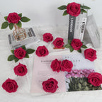 Bulk Roses with Leaves and Stems 20pcs | DIY Wedding Bouquet Centerpiece Wreath Garland & Party Decor in 10 Colors