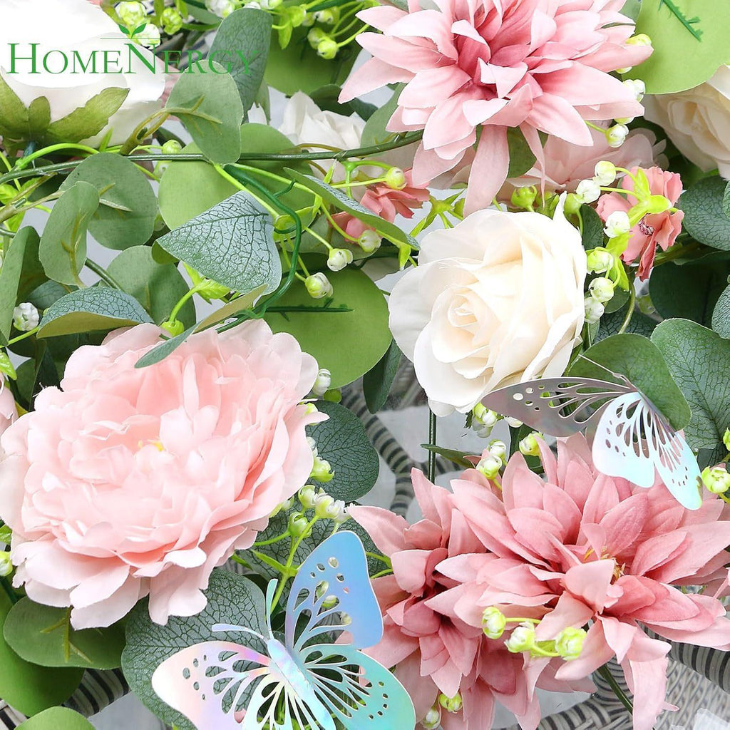 Artificial Rose and Eucalyptus Garland | Wedding Arch Table Backdrop Centerpiece & Home Decor in Pink White Purple Red