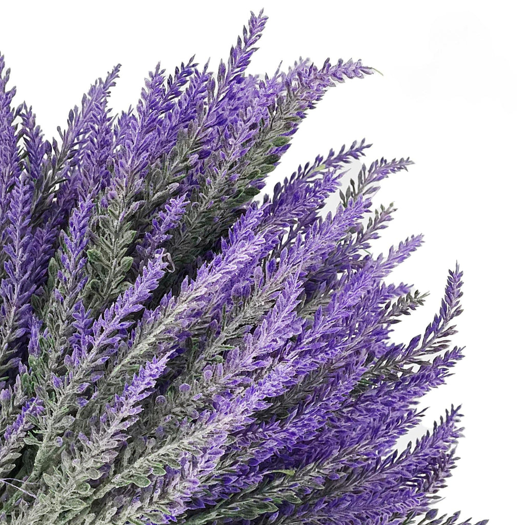 Artificial Lavender Bouquet 6 Bundles | Home Wedding Office Garden Patio Indoor & Outdoor Decor in White Light Purple Purple