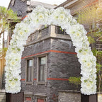 Artificial Orchid Hydrangea Flower Row Wall Panels Set of 2 | Wedding Backdrop Party Decor in White Pink Red
