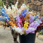 Artificial Delphinium Larkspur Flowers 8pcs 33.5in Long Stem | Tall Vase Wedding Party & Home Centerpiece Decor in 10 Colors