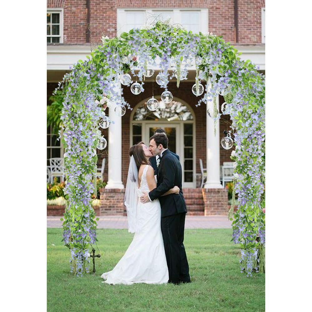 Artificial Flower Wall Arrangement 2pcs | Wedding Bathroom & Home Decor in Purple White Pink