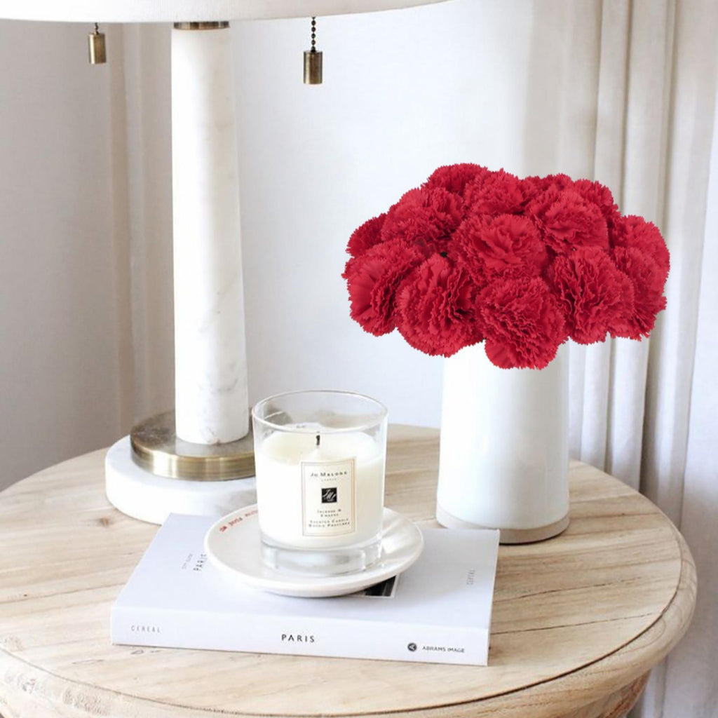 Red Carnations Artificial Flowers, 16PCS Carnations Flowers for Wedding Bouquets Home Table Decor