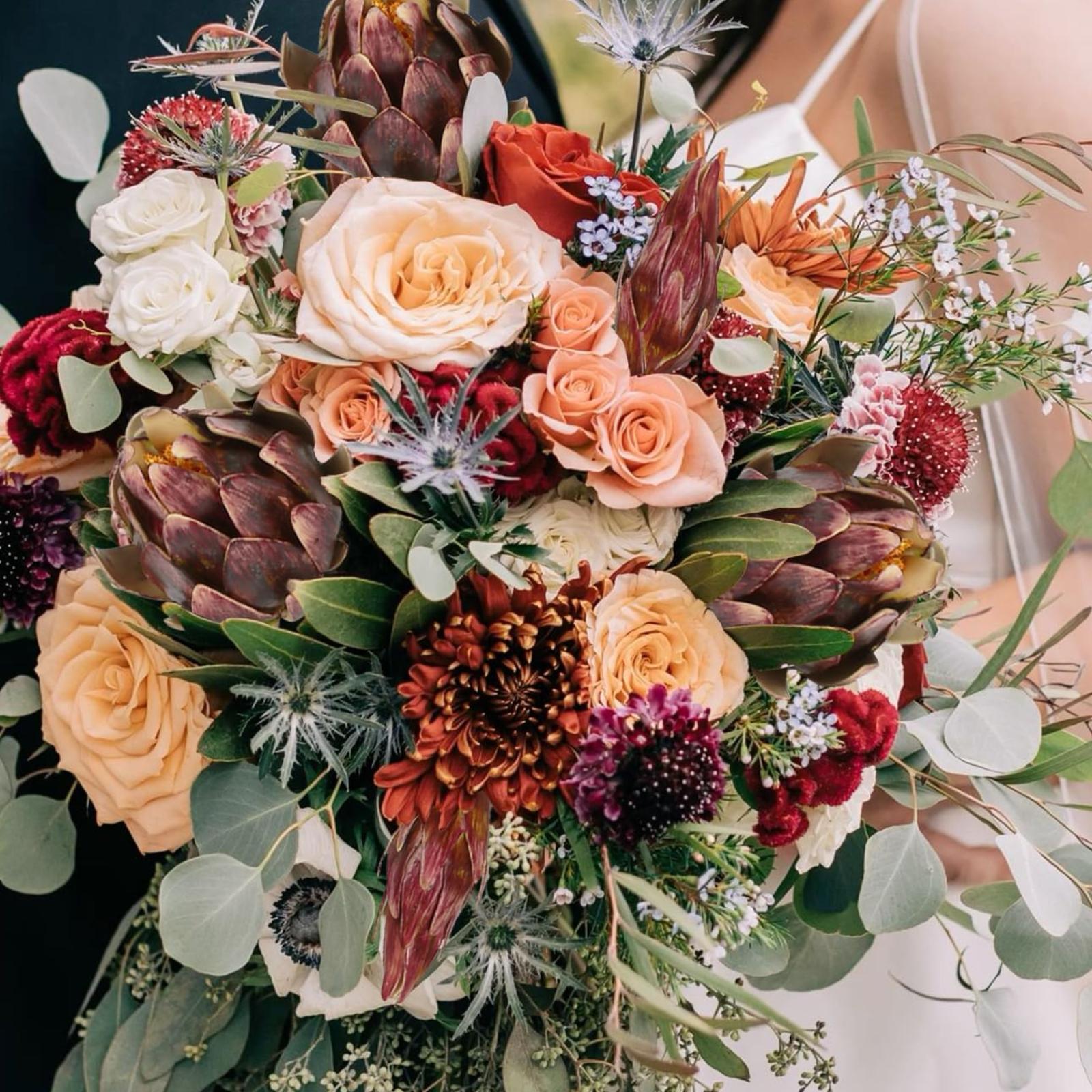 Artificial King Protea Flowers 2pcs 31 inch Stem | Wedding Centerpiece Home & Garden Decor in Burgundy Red