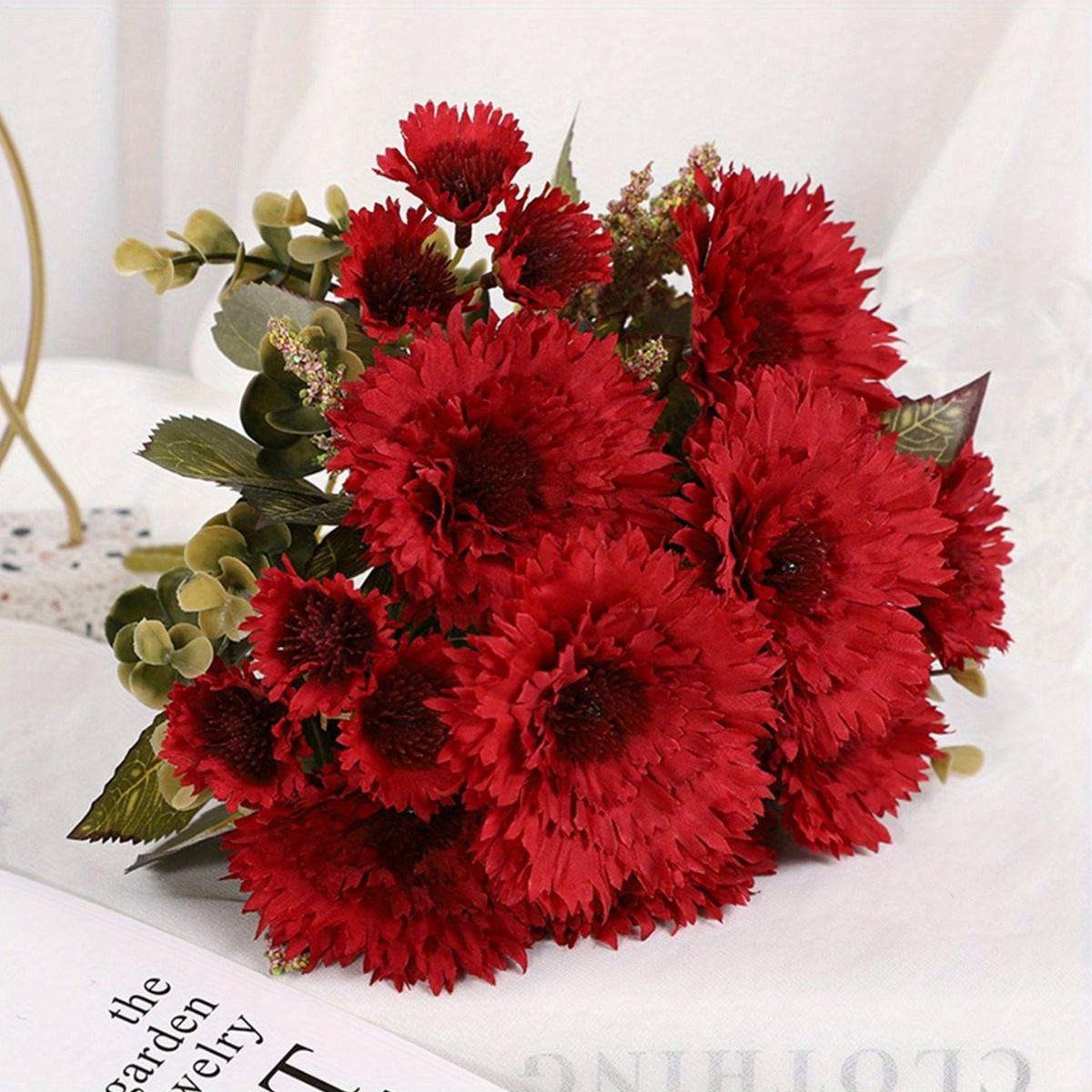 Close-up of vintage artificial sunflower bloom for bridal bouquet and decor
