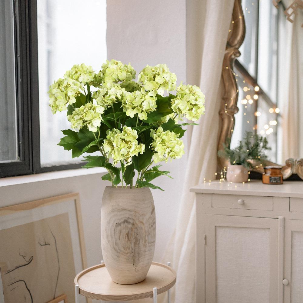 Faux Hydrangea Blooms 5pcs Artificial Flowers | Home Office Wedding Party & Table Centerpiece Decor in 7 Colors