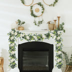 Dahlia Flower Vine Hanging Floral Garland | Wedding Arch Bedroom Home Wall Backdrop & Room Decor in White