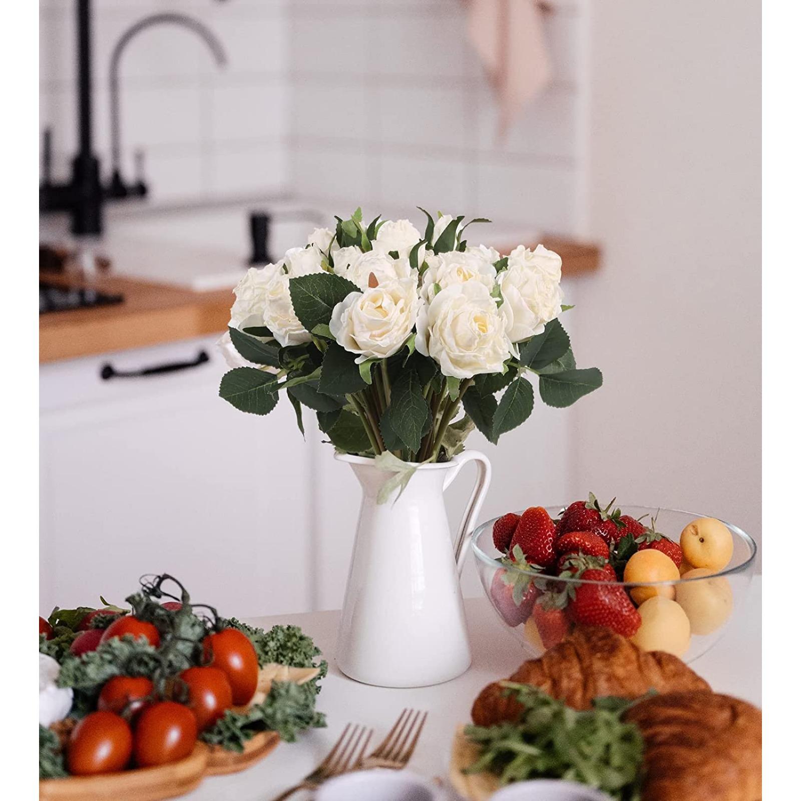 Artificial Rose and Peony Flower Bunches 2 Packs | DIY Wedding Arrangements Home Decor & Event Displays in Pink Red Purple White Orange Champagne