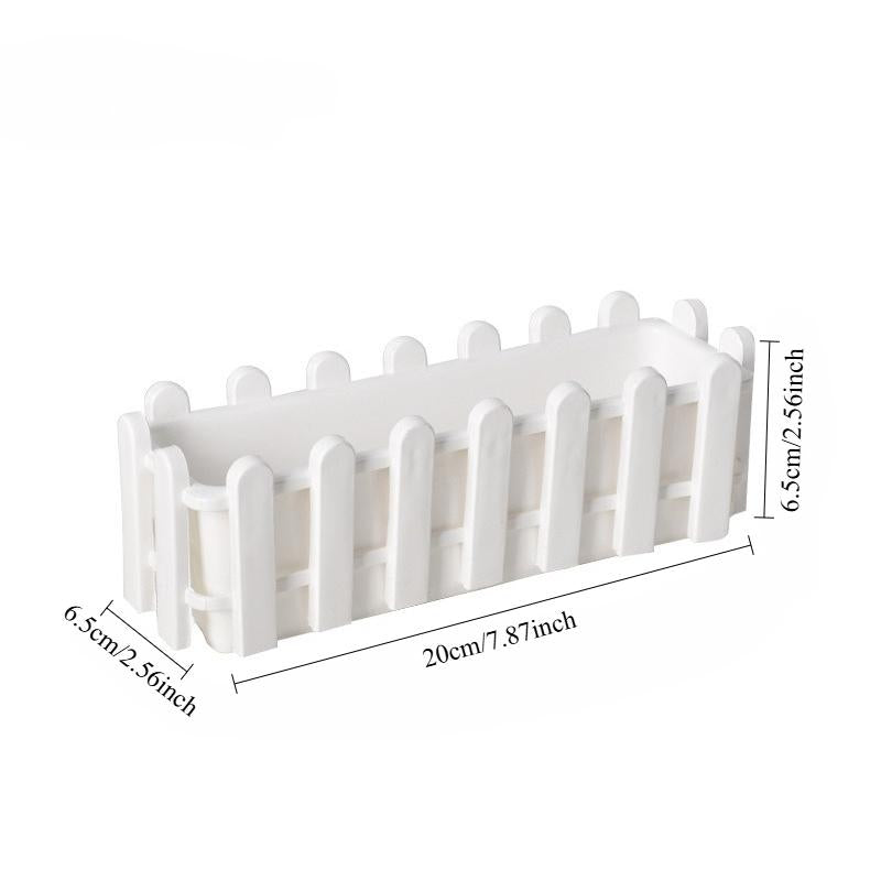 Artificial Daisy Potted Plants in Picket Fence Pots Set of 3 | Home Office Window Wedding Indoor & Outdoor Decor