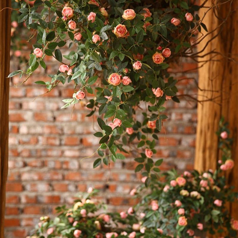 Artificial Rose Vine Garland | Hanging Floral Garland for Wedding Wall Home Decor Trellis Fence