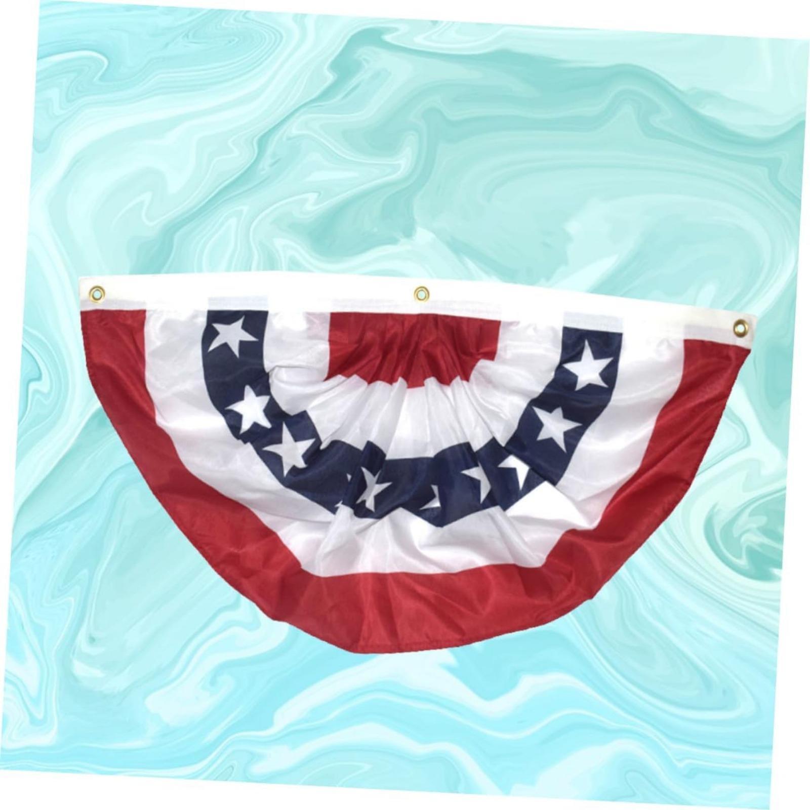 Usa pleated half fan flag bunting arranged for 4th of july independ by IPOPU