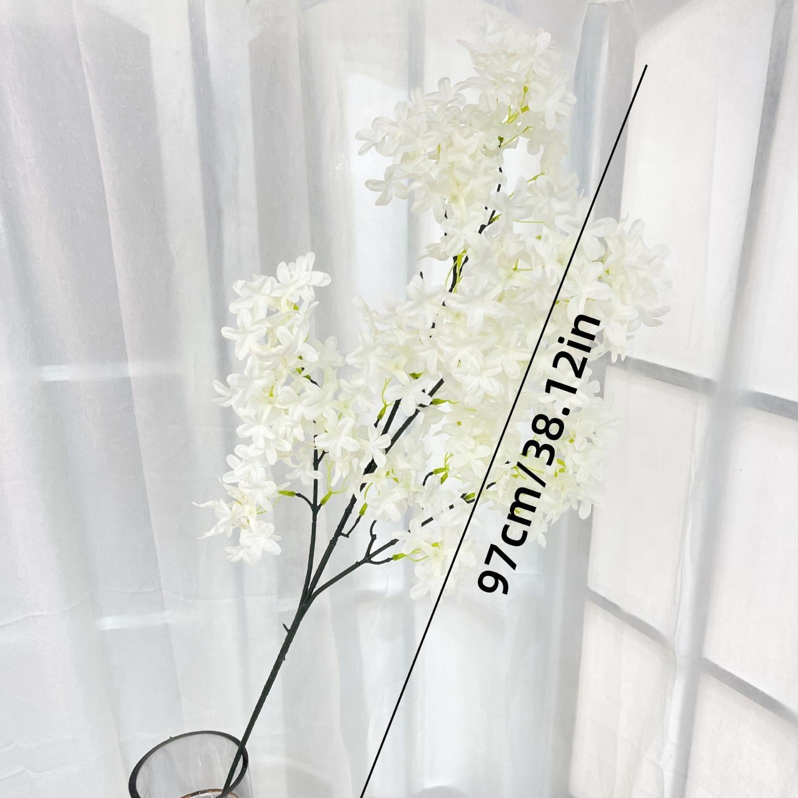 Long Stem Artificial Magnolia Flowers 4pcs 38 Inch Silk | Home Decor Floor Vase & Indoor Arrangement in White