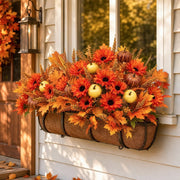 Fall Sunflower Maple Leaf Basket Arrangement