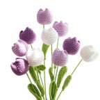 Handmade Crochet Tulip Bouquet 8pcs | Mother's Day Birthday Anniversary Home Decor & Gift in Red White Purple Pink Dark Pink Blue