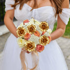Galaxy Rose Artificial Flowers 12pcs | Mother's Day Valentine's Day Birthday Wedding & Party Gift in Blue White Gold