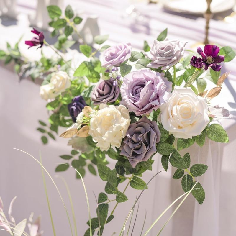 Dusty Rose Artificial Flower Garland Swag 2pcs | Wedding Arch Sweetheart Table Backdrop Wall & Home Garden Decor | 14 Styles