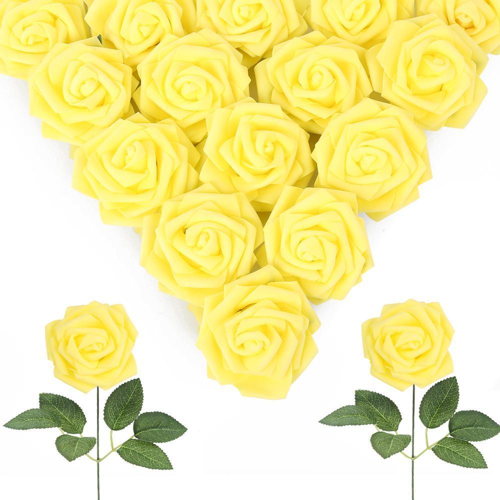 Foam Rose Heads Bulk 30pcs | DIY Wedding Baby Shower Centerpiece Party Home Decor Halloween & Valentine in 17 Colors