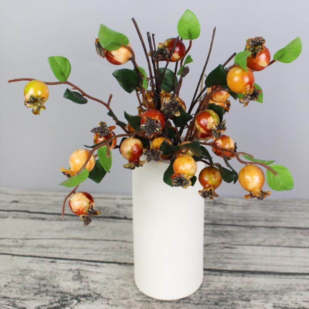 Artificial Rosehip Berries and Simulation Pomegranate Faux Fruit Stems | Wreath Centerpiece Home Decor & DIY Craft in 3 Styles