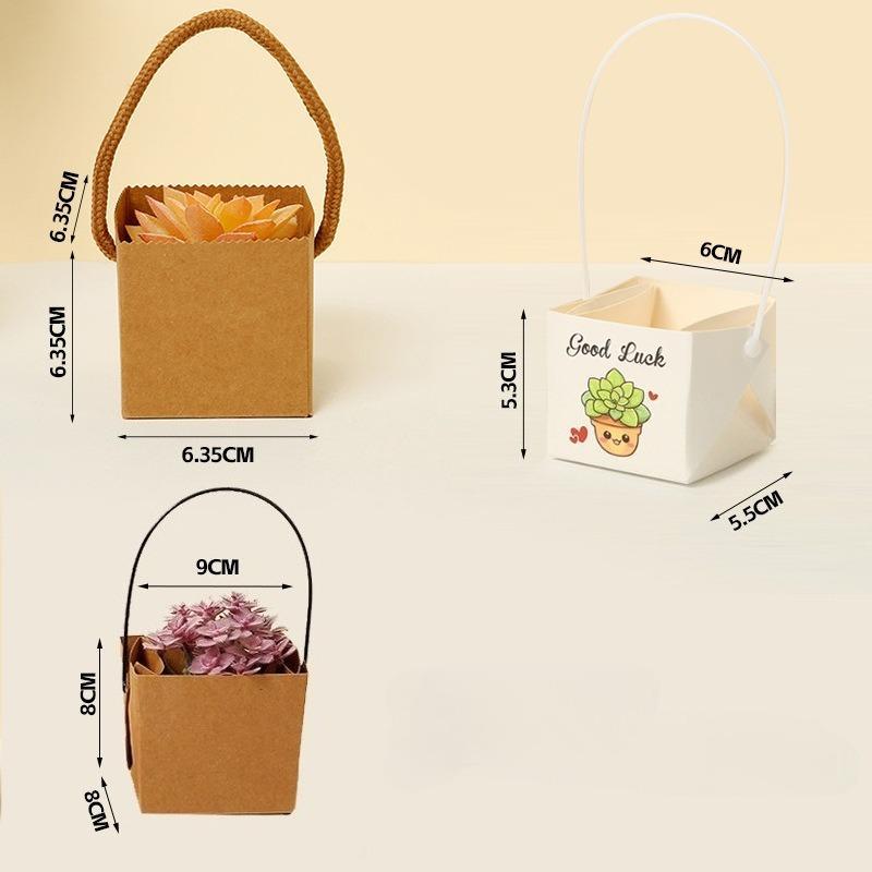Succulent Gift Box Kraft Paper Bags with Handles | Party Favors for Wedding Baby Shower Birthday & Graduation
