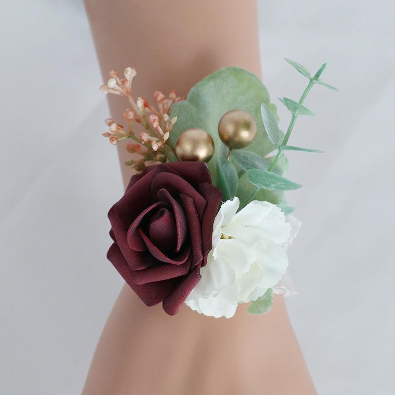 Artificial Flower Boutonnieres for Wedding Groomsmen | Groom Suit Corsage Prom & Formal Accessory in White Pink Wine Red Blue Orange