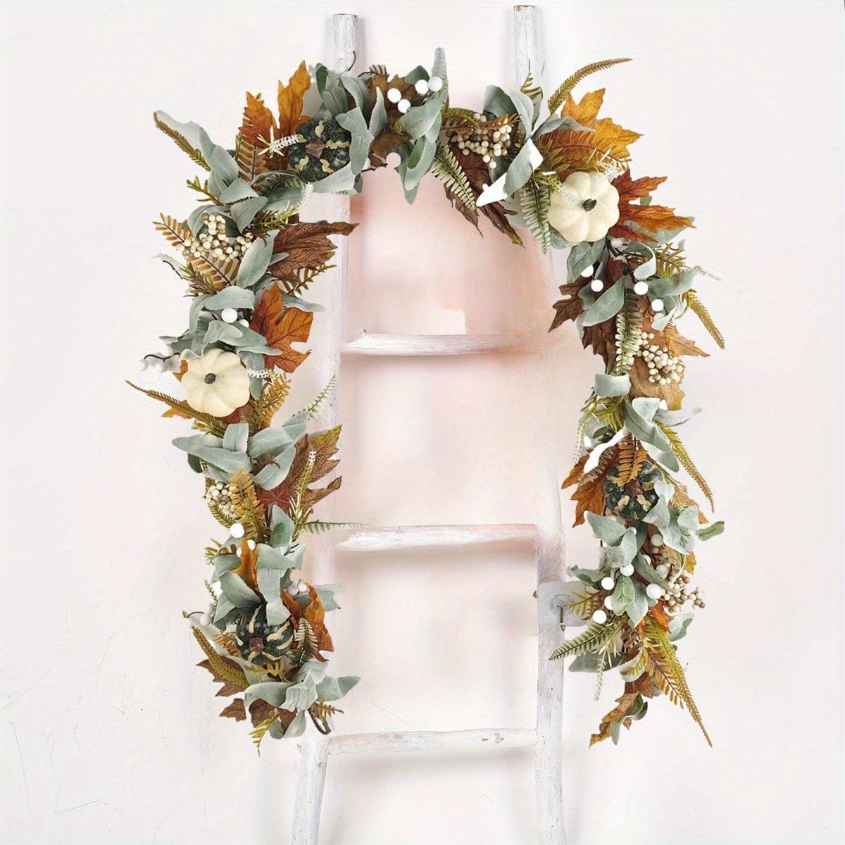 Artificial Autumn Maple Leaf Garland | Colorful Fall Decor for Home Mantel Wedding Arch Thanksgiving & Party in Black