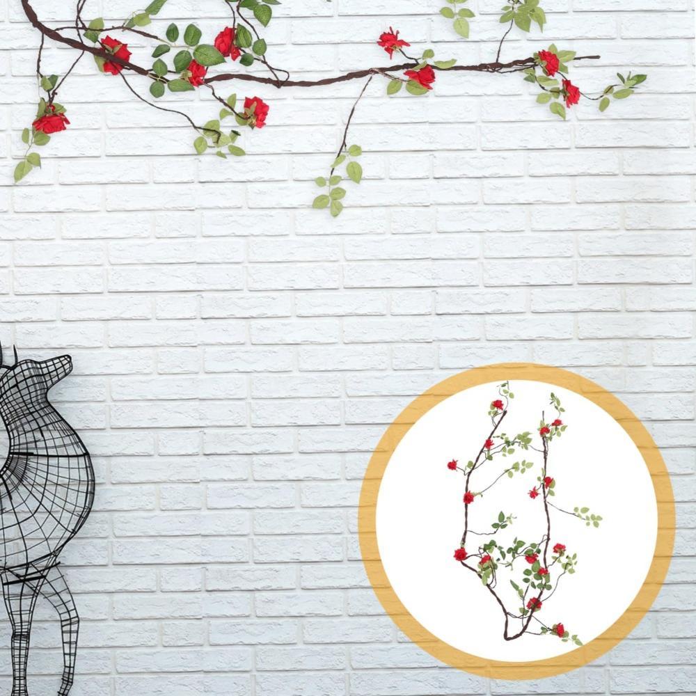 Artificial Flower Romantic Vine Garland | Wedding Arch Backdrop Wall Hanging & Home Decor in Red