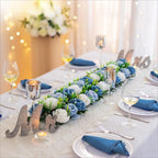 Artificial Long Rose Flower Centerpieces for Tables 2pcs | Wedding Reception Party & Dining Table Decor in Blue Wine Red White Red