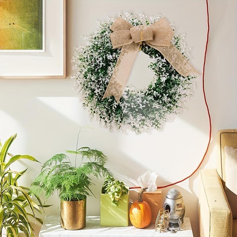 Green Burlap Bow Decoration | All Seasons Front Door Back Door Wreath Wedding Indoor & Outdoor Rustic Farmhouse Decor