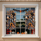Collection of halloween wreath for front door for black white pumpkin by IPOPU