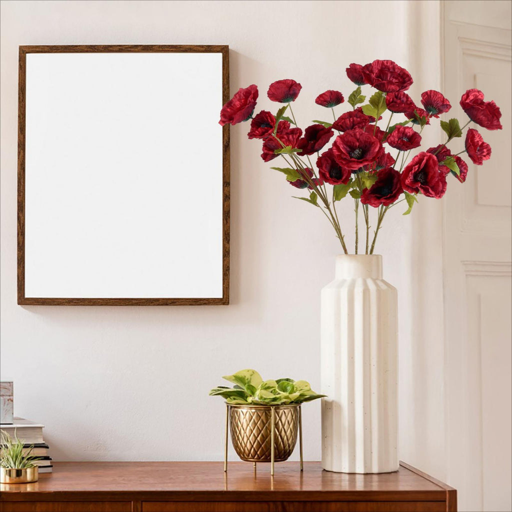 Artificial Poppy Flowers 6pcs 32 Inch | Wedding Home Party Table Centerpiece & Arrangement in 10 Colors