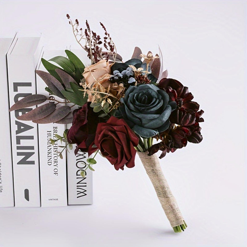 Artificial Lavender Bridesmaid Bouquet | Wedding Ceremony Anniversary & Bridal Party in Navy Blue Orange White Purple