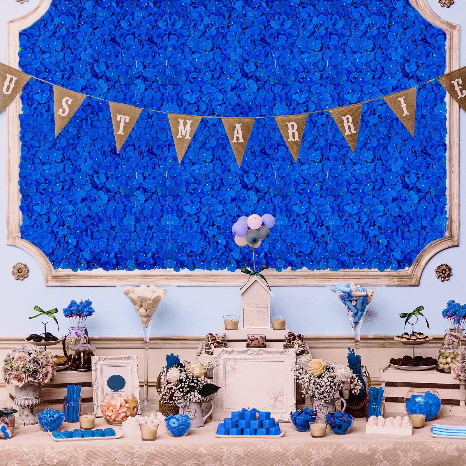 Artificial Hydrangea Flower Mat | DIY Wedding Backdrop Wall Party Home Decor | 12 Colors