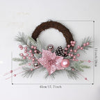 Christmas wreath for front door arranged for pine cone bow ball by IPOPU