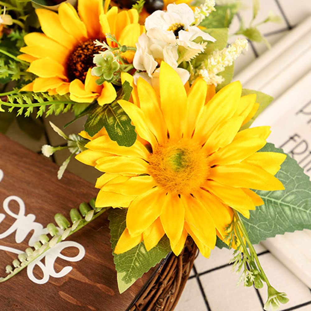 Collection of sunflower welcome wreath for front door window by IPOPU