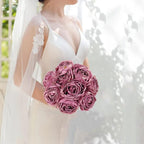 Artificial Rose Heads Bulk 20pcs | Wedding Centerpiece Valentine's Day Home Decor & DIY Crafts in 12 Colors