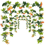 Side view of rose flower garland with fruit accents for hanging floral decor by IPOPU