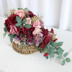 Handmade Teardrop Bridal Bouquet | Wedding Ceremony Bridal Shower Anniversary & Photo Shoot in Champagne Orange Red Blue Claret