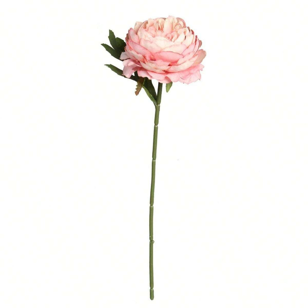 Artificial Silk Peony Flowers | Wedding Bouquet Wreath Home Decor & Centerpiece in White Pink