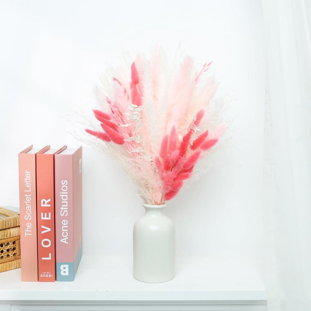 Blush Pink Dried Pampas Grass Bouquet | Natural Boho Wedding Home Farmhouse Decor Centerpiece