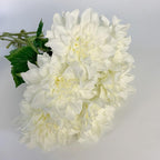 Artificial Dahlia Flowers | Chinese Pastoral Style Realistic Faux Blooms for Home Garden Interior & Commercial Decor in White Pink