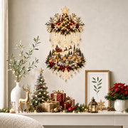 Christmas Tree Village Wall Hanging with Warm Lights