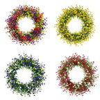 Artificial Wildflower Wreath for Front Door | Indoor Outdoor Porch Wall Farmhouse Boho Year-Round Decor in 6 Colors