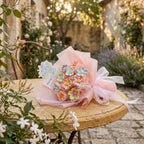 DIY Mini Ceramic Flower Bouquet Material Kit Handmade Clay Assembly Set with Pearl Chain & Gift Packaging Craft Gift