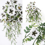 Hanging Artificial Potted Faux Eucalyptus Plants and Flowers for Modern Boho Farmhouse Bathroom Office Desk Wall Book Shelf Living Room Aesthetic Decor Indoor