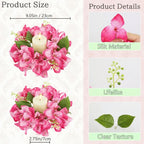 Floral Candle Wreath Rings | Artificial Bougainvillea Candle Rings for Wedding Table Centerpiece Home Decor
