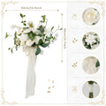 White Artificial Rose Bridal Bouquet | Wedding Toss Bouquet Bride Bridesmaid Flowers