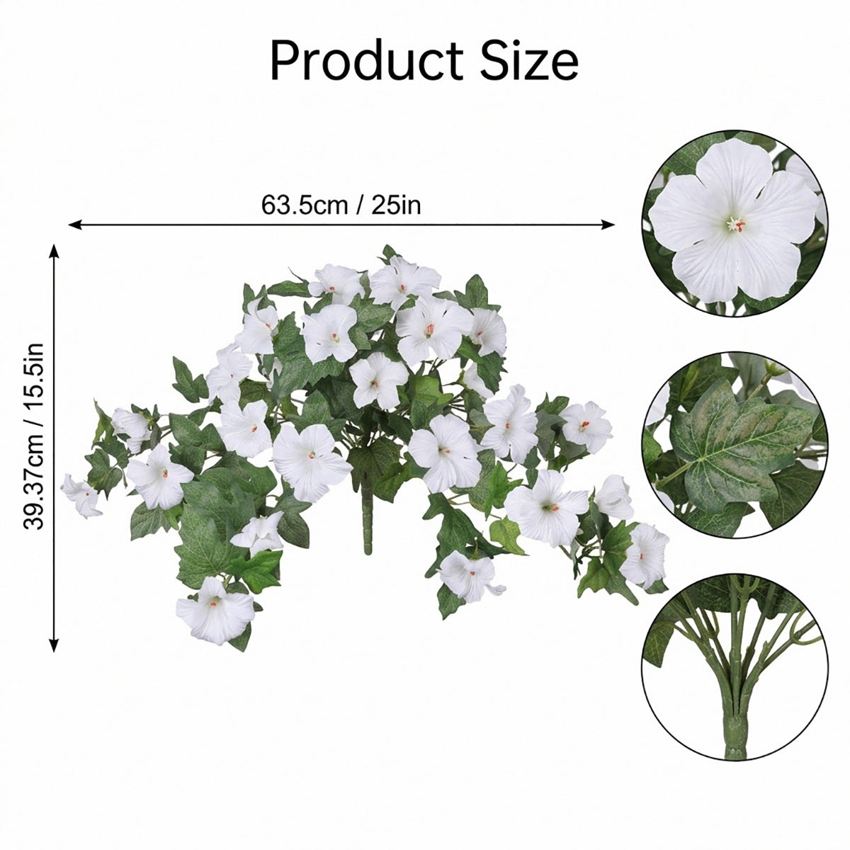 Artificial Hanging Flowers Plants with Basket for Outdoors, Artificial Petunias UV Resistant Petunias Fake Flowers for Outdoor Garden Porch Balcony Decoration