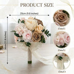 11.8 Inch Flower Bouquet for Bride Artificial Flowers Bouquet Bridesmaid Bouquet Bridal Bouquet Tossing Bouquet for Wedding Ceremony Anniversary