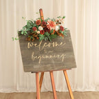 Detail of flower backdrop garland for ceremony reception by IPOPU
